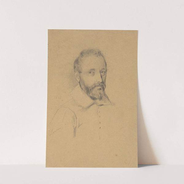Portrait of an unidentified man, sketch for Signing of the Compact in the Cabin of the Mayflower by Edwin White
