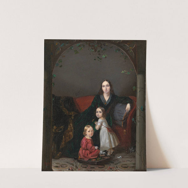 Portrait of Anna Grigorievna Ermolova (1807—1852), née Obolonskaya, with Her Children by Pyotr Zakharov-Chechenets  