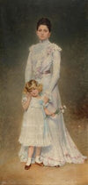 Portrait of Anna Maria Elisabeth Aloyse Countess Chorinsky Freiin von Ledske with her governess