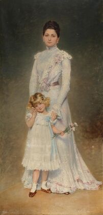 Portrait of Anna Maria Elisabeth Aloyse Countess Chorinsky Freiin von Ledske with her governess
