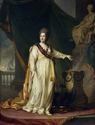 Portrait of Catherine II the Legislatress in the Temple of the Goddess of Justice