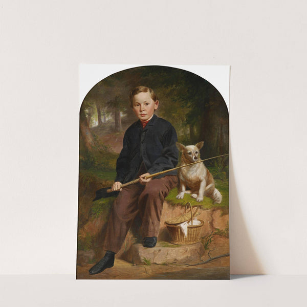Portrait of Charles H. Brewer (Boy Fishing with Dog) (1868) by Jacob Cox
