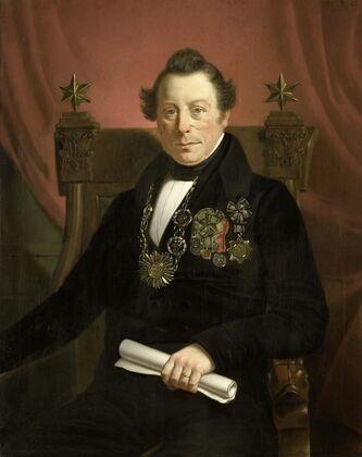 Portrait of Coenraad van Hulst, Actor, as President of the Arts-Promoting Company VW in Amsterdam (so named after the founders Casper Vreedenberg and Jan van Well)