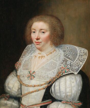 Portrait Of Cornelia Grijp, The Coat-Of-Arms Of The Grijp Family Weaved In Her Collar