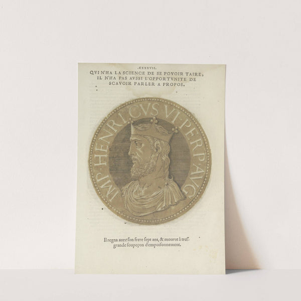 Portrait of Emperor Hendrik VI (1557-1559) by Hubert Goltzius