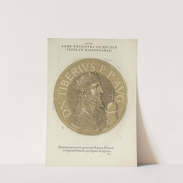 Portrait of Emperor Tiberius II Constantijn (1557-1559) by Hubert Goltzius