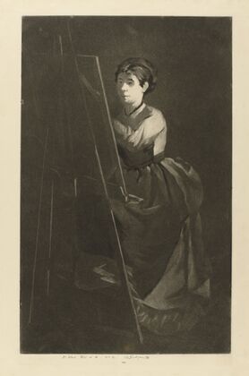 Portrait of Eva Gonzalès in front of an easel (1856-1897)