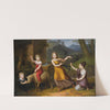Portrait Of Four Children, Full Length, in A Landscape, With A Sheep And Turtle Doves by Anton Petter