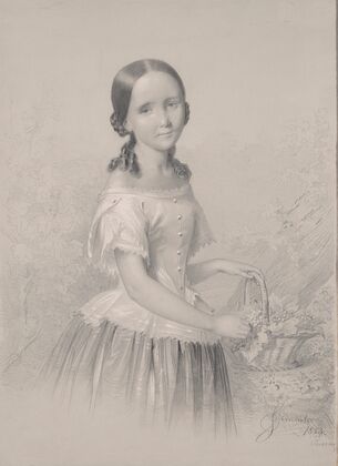 Portrait of Franciszka Wołowska, sister of the mother of Feliks Jasieński (1853)