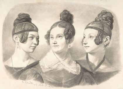 Portrait of Frau von Oppen and Her Two Daughters (1835)