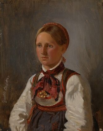 Portrait of Gunild Olsdatter from Tinn (1848)