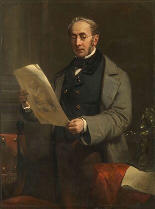 Portrait of Jacob de Vos Jacobszoon (1803-1878). Amsterdam Art Collector and Owner of the Historical Gallery De Vos