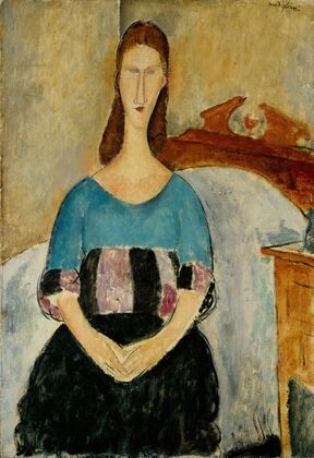 Portrait of Jeanne Hebuterne, Seated (1918)