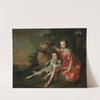 Portrait of John and Robert, sons of Robert Ker, 2nd Duke of Roxburghe, in van Dyck costume with their two dogs by Thomas Hudson