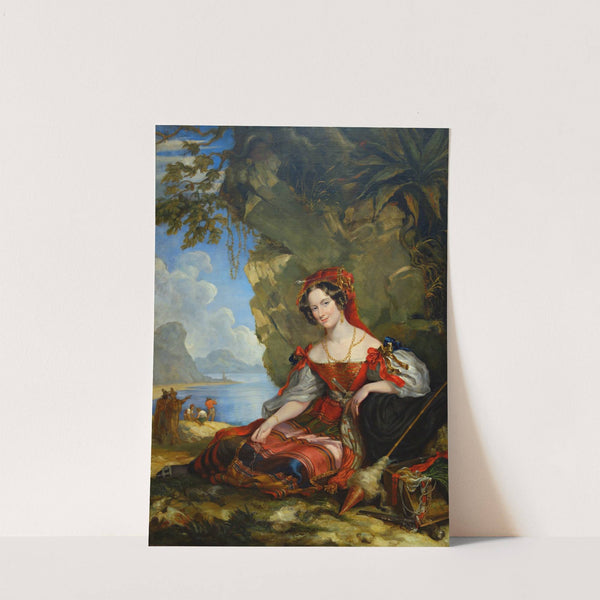 Portrait Of Lady Caroline Montagu In Byronic Costume by Sir George Hayter