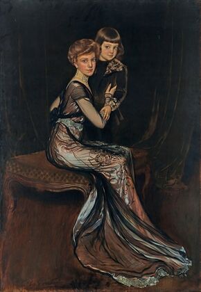 Portrait of Leonor Uriburu de Anchorena (1884-1975) with her son Emilio