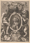 Portrait of Marc de Vulson, flanked by a wild man and a lion (1644)