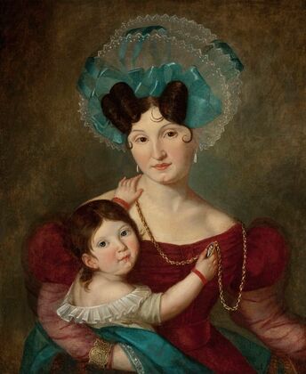Portrait of Maria Anna Rawicz (1807–1887) with her son Jaś — size preview