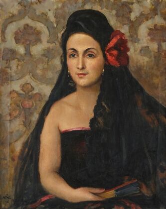 Portrait of Maria Skrzywan in Spanish costume — size preview