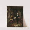 Portrait of Michiel Comans (1614-1687), calligrapher, etcher, painter and schoolmaster, with his third wife Elisabeth van der Mersche by Michiel Van Musscher