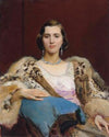 Portrait of Miss Dewitt wearing a leopard stole
