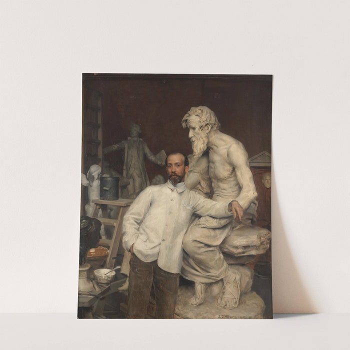 Portrait of Monsieur Dominique Jean-Baptiste Hugues in his studio by Jean Joseph Weerts
