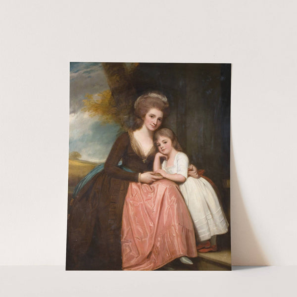 Portrait Of Mrs Bracebridge And Her Daughter Mary by George Romney