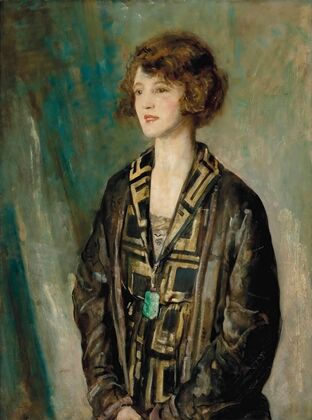 Portrait of Mrs Charles Romer-Williams, wearing a jade pendant — size preview