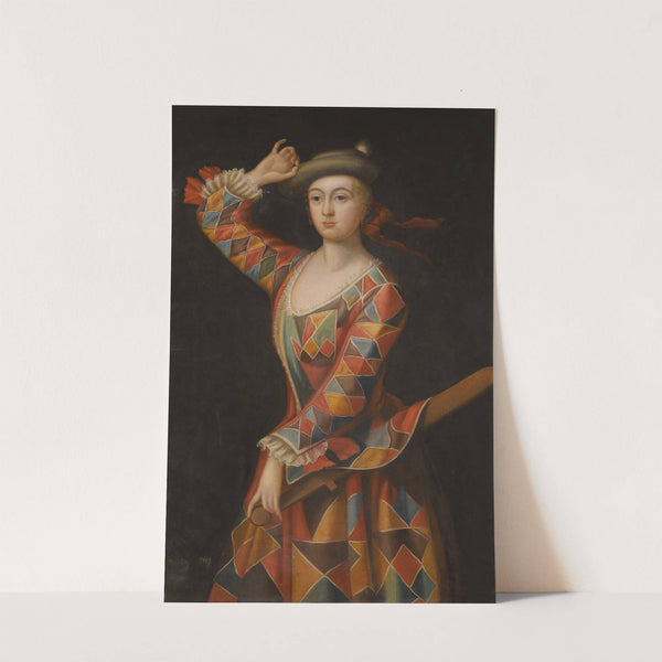 Portrait Of Mrs. Hester Booth, Nee Santlow (C.1690–1773) Dressed As A Harlequin by John Ellys