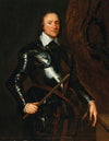 Portrait of Oliver Cromwell, in armour, holding a baton