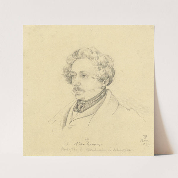 Portrait of Painter Jan Antoon Verschaeren by Friedrich Preller the Elder