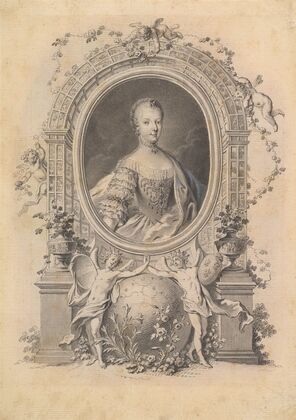 Portrait of Queen Marie-Antoinette in an ornamental frame