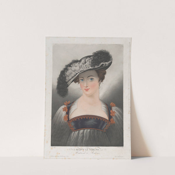 Portrait of Susanna Lunden, wearing wide-brimmed hat with feathers (ca. 1809–35) by Louis Philibert Debucourt