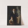 Portrait of the artist in a blue velvet frock-coat with his son Astyanax Scaevola by Jean-Baptiste-François Bosio