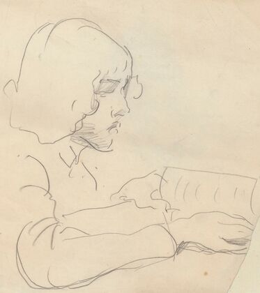 Portrait of the artist’s sister Waleria with a book (1915)