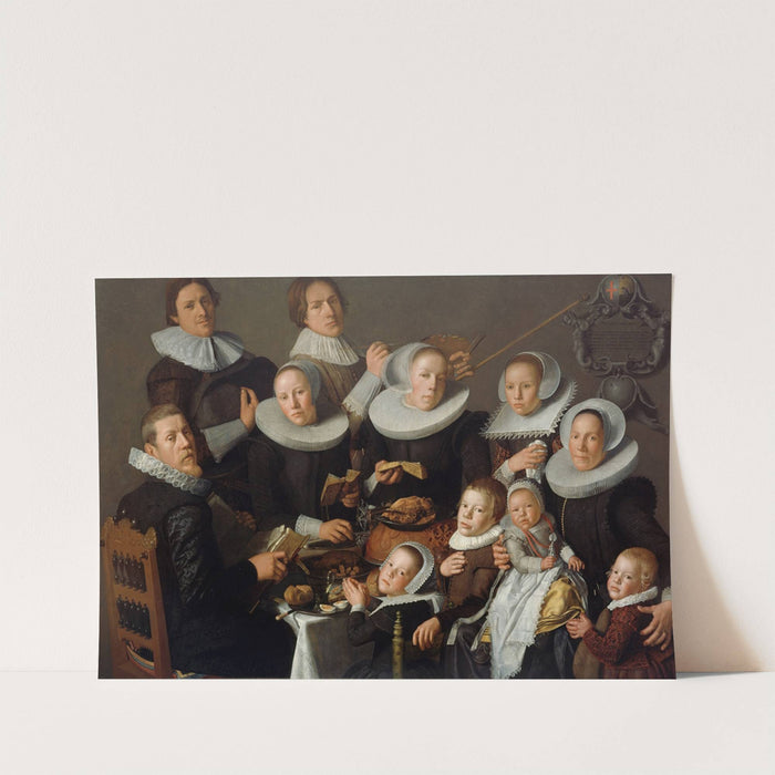 Portrait of the painter Andries van Bochoven and his family by Andries van Bochoven