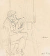 Portrait of the Painter Ditlev Martens at Work Behind and Easel