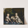 Portrait of Two Children With a Lamb by Circle of Henri Gascar