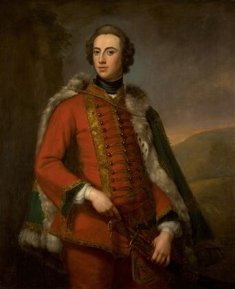 Portrait Of Walter Smythe, Three-Quarter-Length, Wearing Uniform With A Fur-Lined Green Cloak