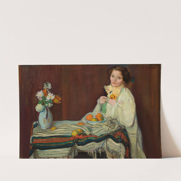 Portrait of Wife at the Table by Ignacy Pieńkowski