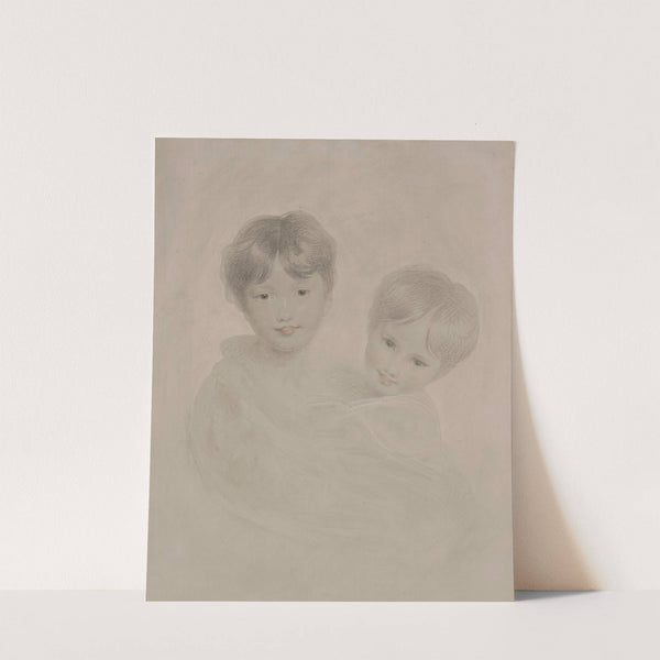 Portrait sketch of two young boys embracing by Sir Thomas Lawrence