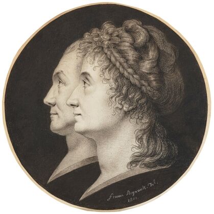 Portraits of Jean-François Heurtier and Marie-Victorie Heurtier in profile
