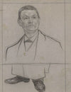 Portret en voeten van de ober Johan uit de Poort van Cleve