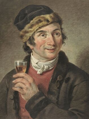 Portret van Adriaan de Lelie, met muts op