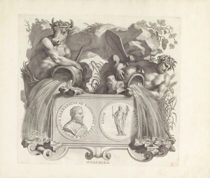 Portret van Agostino Barbarigo en de personificaties van de rivieren Po en Adige (1673-1743)