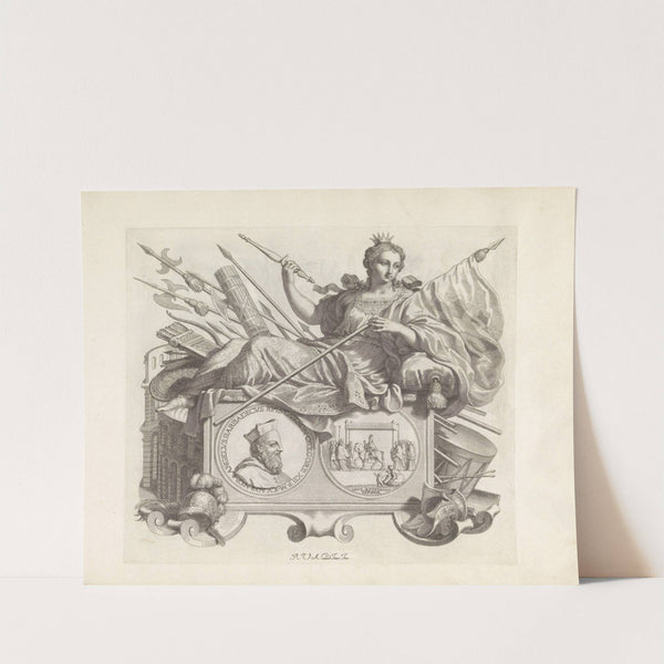 Portret van Angelo Barbarigo en de personificatie van Italië (1673-1743) by Robert van Audenaerde