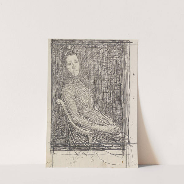 Portret van Anna Dorothea Veth-Dirks, zittend naar rechts by Jan Veth