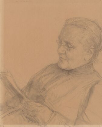Portret van Barendina Hermina Muhring, lezende