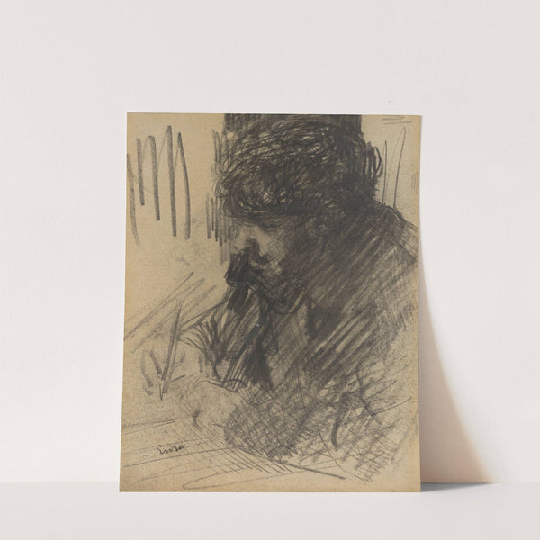 Portret van Dario de Regoyos schrijvende by James Ensor