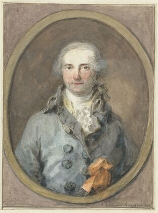 Portret van een heer in een ovaal kader